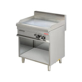 Fry-top pe gaz 800mm, platou cromat-neted, pe suport deschis, Linia 700, Arisco